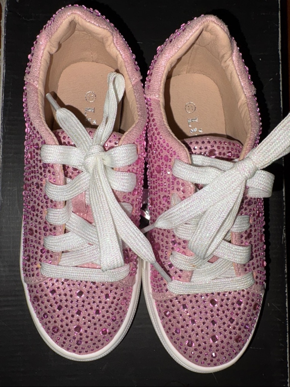 Link Pink Rhinestone Kids Sneakers